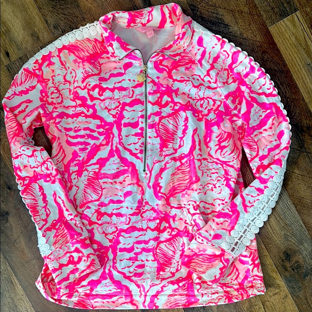 Lilly Pulitzer Lace Sleeve Popover size S